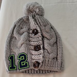 Cozy Gray Knit Pom-Pom Beanie for Kids